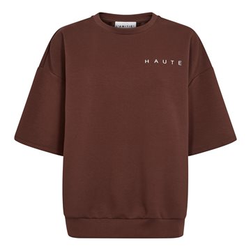 Haute L' Amitié - Maxi Spilt SS Logo Sweat - Mocca